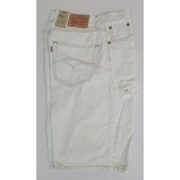 Levi's 569 Men's Sz 30 White Washed Loose Straight Denim Shorts - Picture 5 of 7